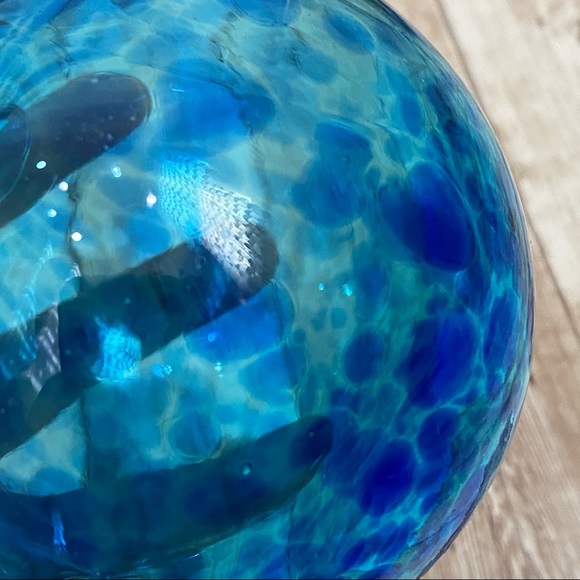 Blue Handblown Heavy Glass 4” Large Ornament - Picture 11 of 12